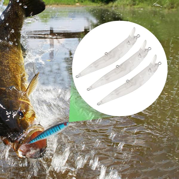 20 stk. blanke umalede Minnow Crankbaits, blanke Crankbaits topwater fiskeagn, umalet Minnow-agn til aborre, laks og ørred