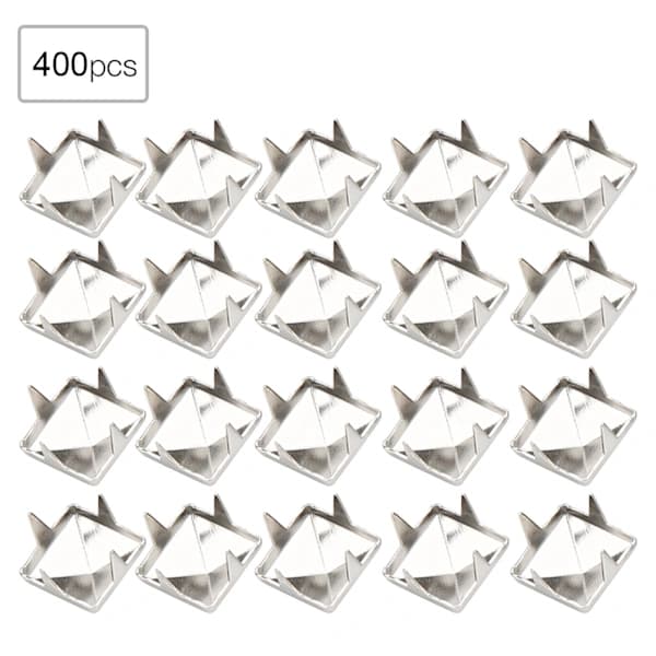 400 sæt 4MM-7MM DIY Læderhåndværk Spike Nitter Firkantede Spike Nitter Tasker Sko Bælte Tilbehør Sølv 4mm