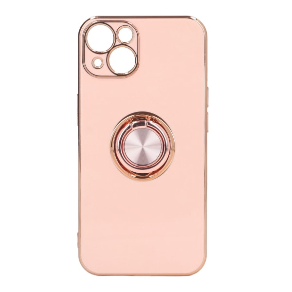 Phone case för Iphone 13 med roséguld glitterpläterad ringstativ Ultratunt flexibelt TPU- case