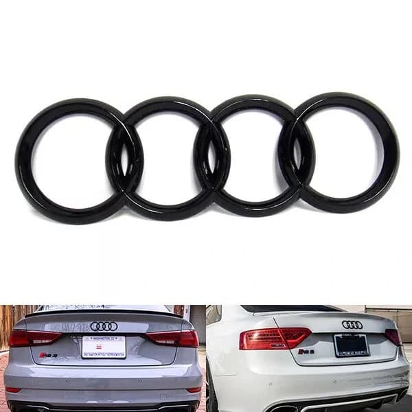 Sort Blank Bagagerum Ring Badge Emblem til Audi A3 A4 S4 A5 A6 S 192x62mm-XF33-