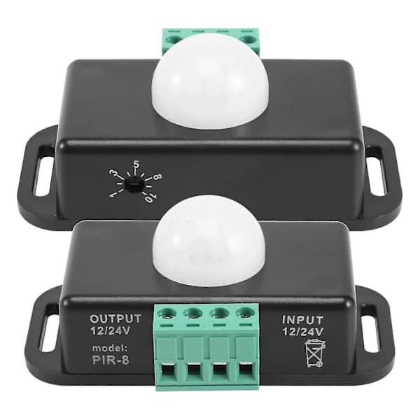 Bevægelsessensorafbryder, 12V 24V PIR-sensor LED til fleksible LED-strips, 2-pak