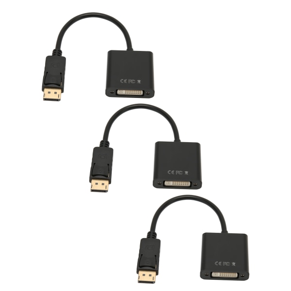 3st DisplayPort till DVI Adapter 4K HD 1080P Mini DP till DVI Adapter Kabel för PC Bärbar dator HDTV Monitor Projektor