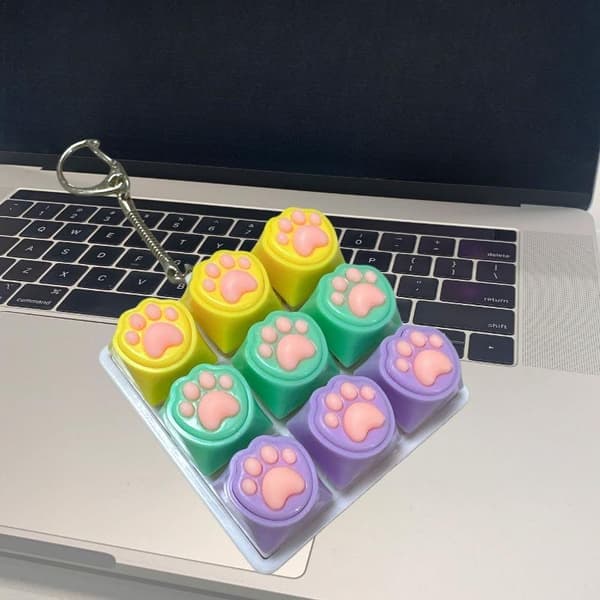 Kissan kynsi -avaimenperä 9 näppäimen näppäimistön dekompressiolelut DIY-näppäimistö A3