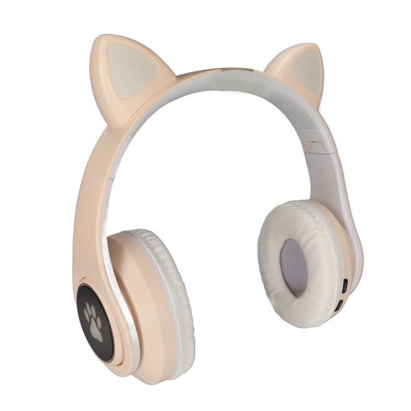 Glödande kattöron Bluetooth hörlurar Bas Vikbar trådlös huvudbonad Andningslampa Headset