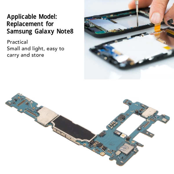 Telefonmoderkort Vattentätt olåst logiskt moderkort Byte för Samsung Galaxy Note8 64GB EU Frequency