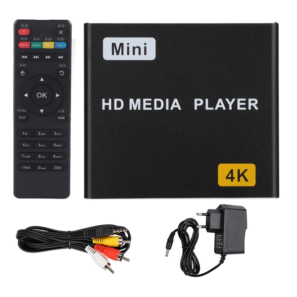 EU-kontakt 100-240V 4K Full HD digital mediaspelare HDMI USB s SPDIF hemmusikvideospelare