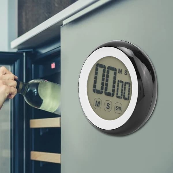 Intelligent køkken madlavning touchskærm display timer alarm påmindelsesur nedtælling sort