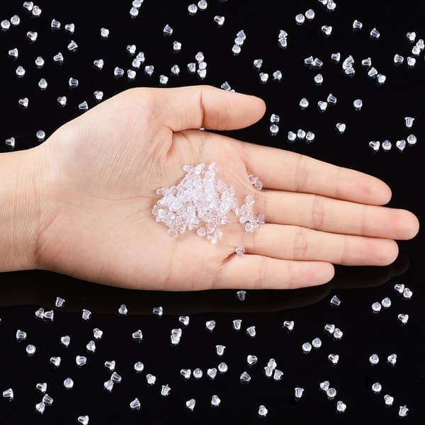 500 silikone øreringepropper, DIY smykketilbehør, bløde plastik øreringepropper, velegnet til øreringe