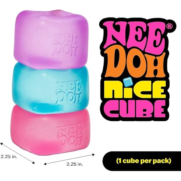 Schylling NeeDoh Nice Cube - Aistinvarainen puristuslelu superkiinteällä puristussinisellä