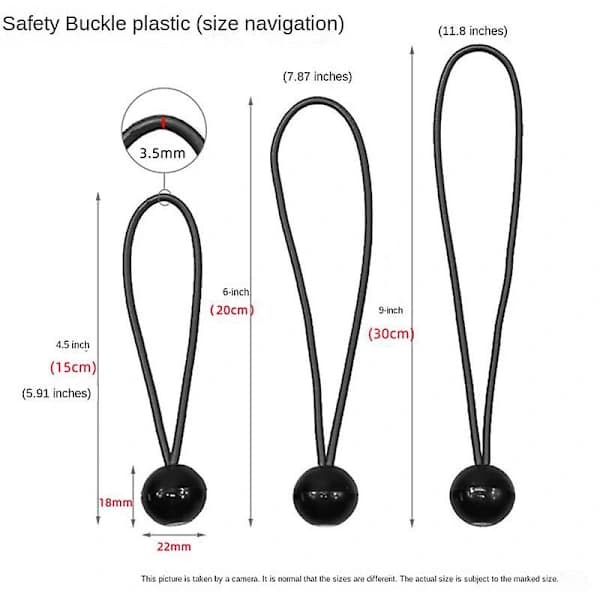 Multifunktionel elastisk solid plast rebkugle presenning trampolin telt bungees snore spændingsstropper [FW] A 15cm833