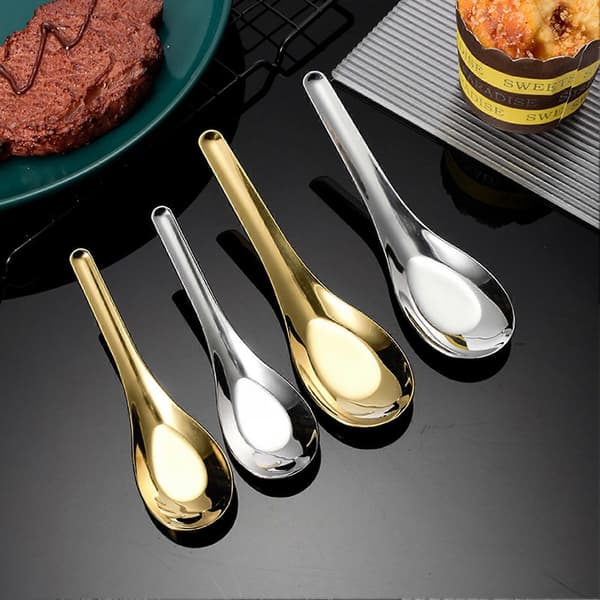 Asiatisk suppeskje – speilpolert rustfritt stål – for Ramen & Wonton & Pho