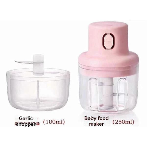 Mini elektrisk hvitløkspresseblender for matlaging, rosa