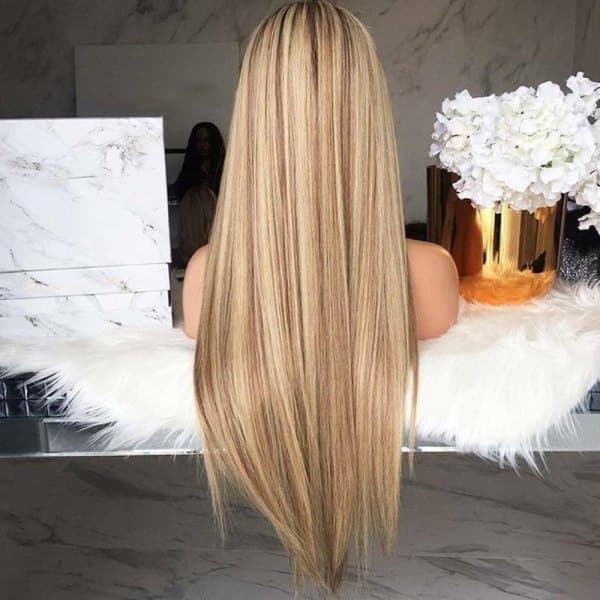Rett hår naturlige parykker blond cosplay