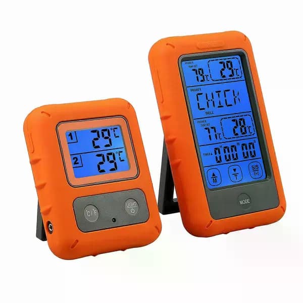 Digital trådlös köttermometer med 2 sändare för ugn, grill och BBQ