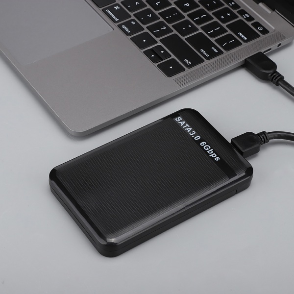 2,5 tum USB3.0 SATA3.0 höghastighets 6 Gbps mobil hårddiskhölje stöder 6TB UASP-acceleration (svart)
