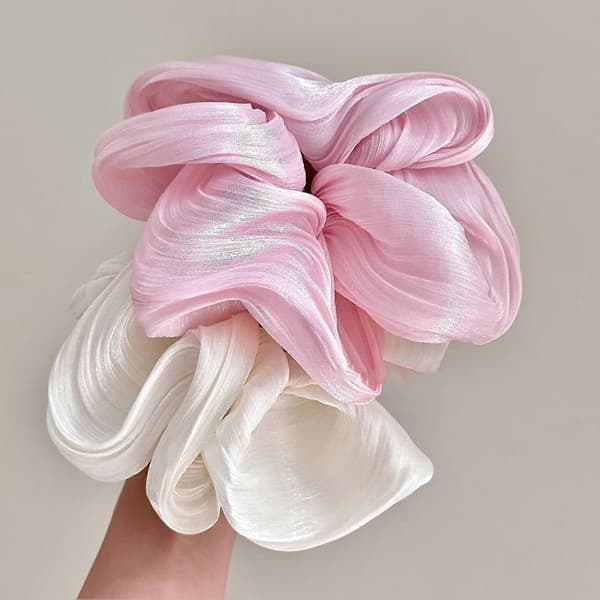 Hårband – Hög elasticitet – Mjuk satin stor fluffig för knut & pendling & dejting