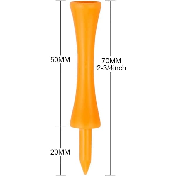 Orange Golfpeggar Plast 70MM 100-pack Långa Castle Golfpeggar