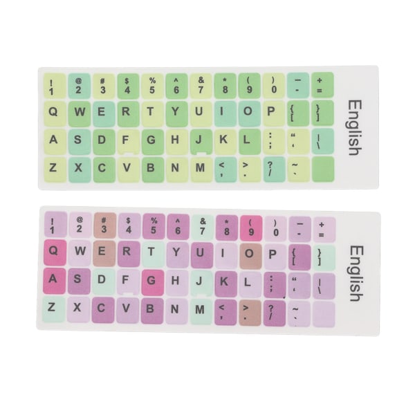 2st Tangentbordsdekaler Färgglada engelska språk Dammtät vattentät beläggning PVC-material Dator Keycaps Stickers C