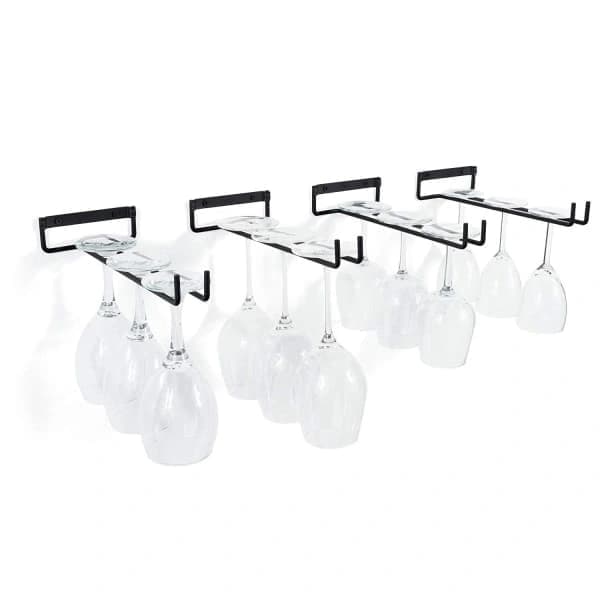 Ophængelig glasholder - Vinreol med 5 skinner til 13-18 glas