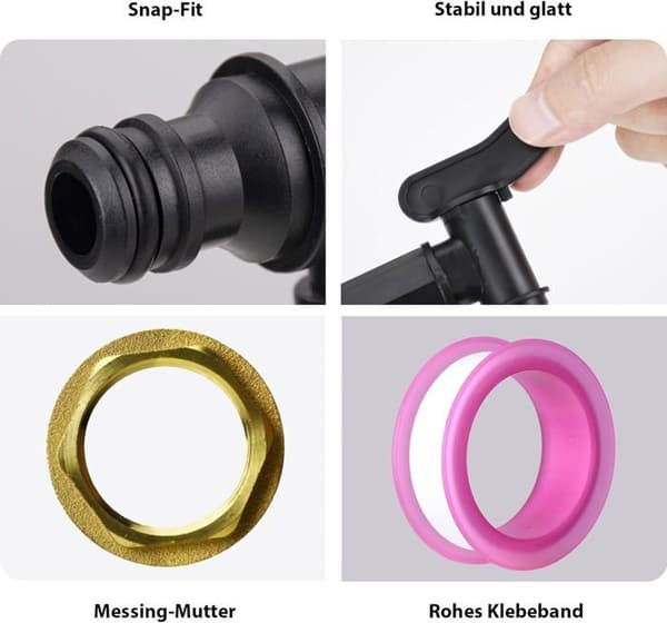 Plasttankkran, 2-pack regnvattentankkranar med PTFE-tejp, 3/4\" IBC dräneringskran, ersättningskran