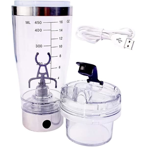 Proteinsheaker - ELEKTRISK - 450 ml - Läckagesäker - Bärbar - Lätt att rengöra