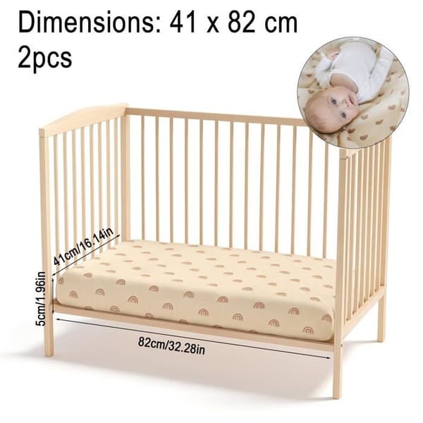 2 Muslin-underlakan för samsovning 82x41cm 100% bomull, ovala, timglasformade och rektangulära