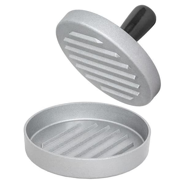Hamburgerpress - Metall - 11,5 cm - Avtagbart handtag - Non-stick-beläggning