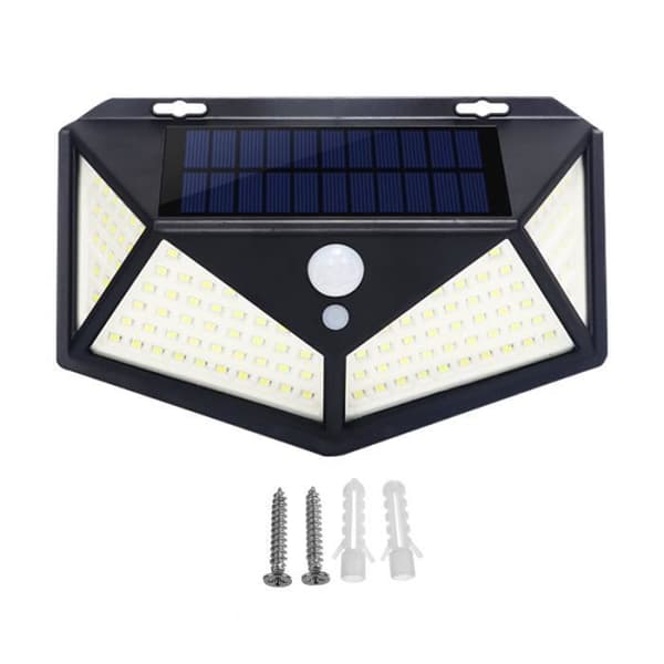 Sollampa - 100 lysdioder - Rörelsesensor - Utomhusbelysning - 1200 lumen