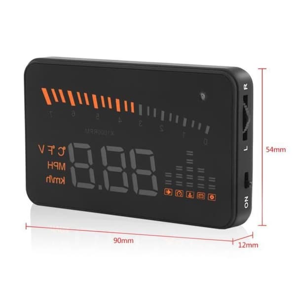X5 HUD Larm 3\" Head-Up Display Varningssystem Vindruta Hastighetsdisplay Kit -LAV