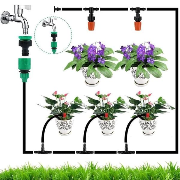 Bevattningssystem - 149 - Automatiskt Kit - 30m - Droppbevattning - Svart