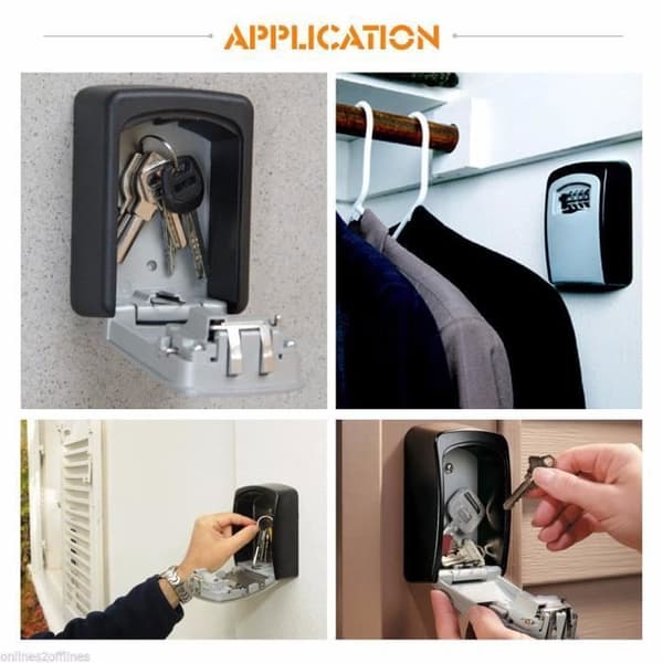Väggmonterad nyckellåda - Securikey - Kombinationslås kassaskåp - Aluminiumlegering - 4 siffror - Utomhusbruk