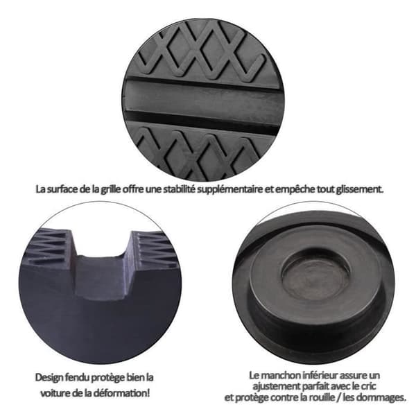 Set med 2 gummiblock, hydrauliska biljackkuddar, solida biljackkuddar för billyftar, skyddar botten