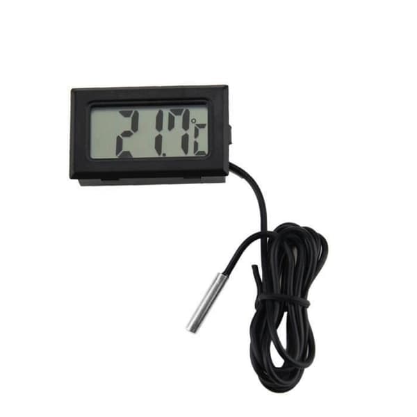 Termometer - LCD - Minisond 1M - Svart - Mätnoggrannhet - För kylskåp och frysar