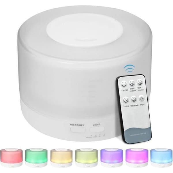 500 ml eterisk oljediffuser, ultraljudsaromdiffuser med 7 LED-färger, luftfuktare för hem, kontor och spa