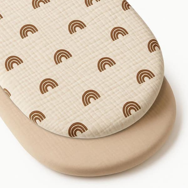2 Muslin-underlakan för samsovning 82x41cm 100% bomull, ovala, timglasformade och rektangulära