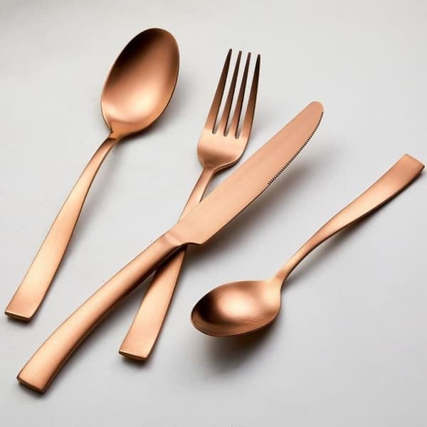 Bestickset - ARTHUR MARTIN - AM0056 - 24 delar - Rostfritt stål - Kopparfinish Matte copper finish