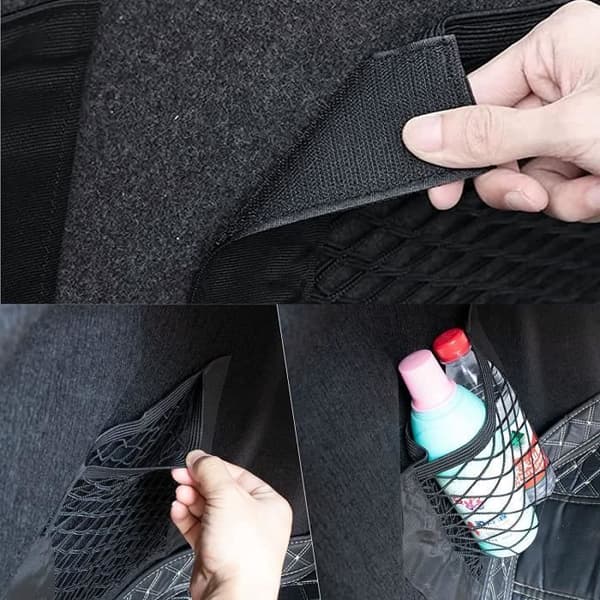 Bilbagageorganisatör - Ej specificerad - 60x25cm - Elastiskt nät - 2 delar - Svart