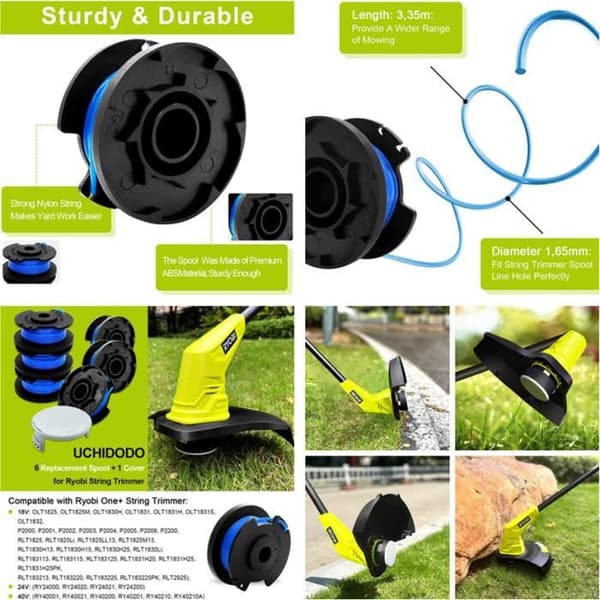 Ryobi One+ Trimmerlina Spole - 6 Spolar - 3.35 m - 1.65 mm