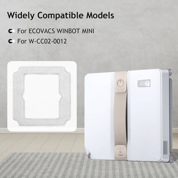 6 ECOVACS Winbot Mini tvättbara mikrofiberdukar, ref W-CC02-0012, reservdelar