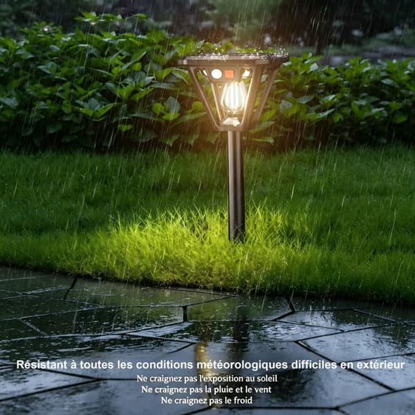 2 Park Solar Lights, IP65 Vattentät, 3 Belysningslägen med Rörelsesensor för Trädgård