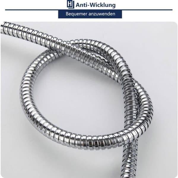 Duschslang - PZCC - 3m - Rostfritt stål - Anti-twist - Krom