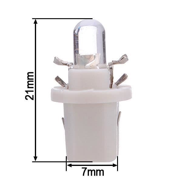 10x LED-LAMPOR FÖR INSTRUMENTPANELINDIKATOR B8-5D B8.5D T5 TUNING Hållare Vit