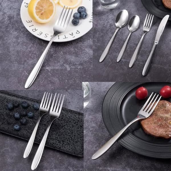 Bordsgafflar - VIPITH - Set om 12 - Rostfritt stål - Silver - Tål maskindisk
