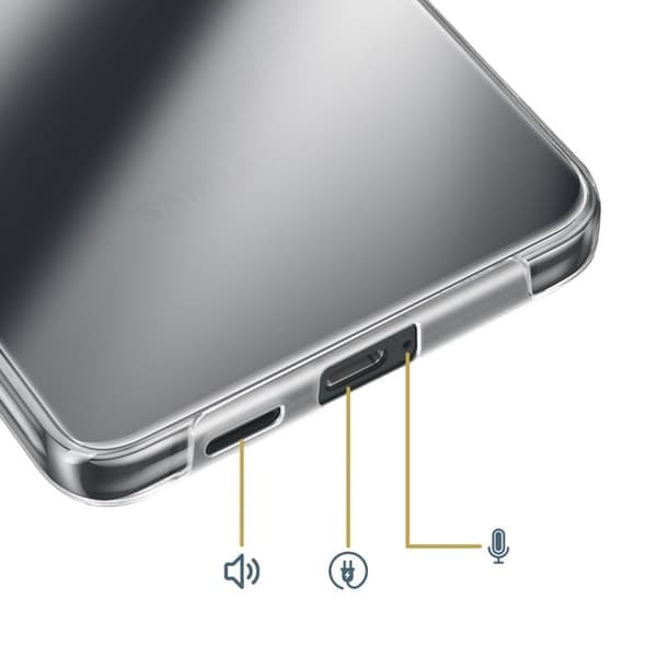 Heltäckande fodral för Samsung Galaxy S26 360° skydd i transparent silikon Vit