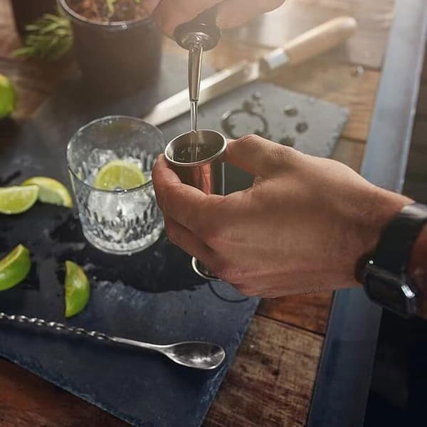 Cocktailshaker - Set om 10 - Rostfritt stål - 750 ml - Träställ