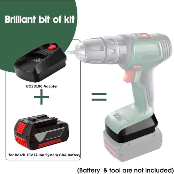 BOSB18C Batteriadapter för Bosch Professional 18V System, Fungerar med GBA 18V BAT609 BAT610 BAT618 BAT619