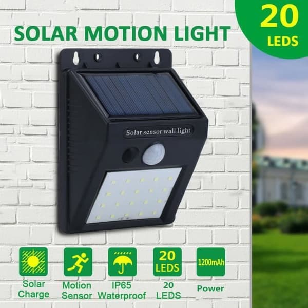 2 x 20LED Solar-strålkastare med trådlös rörelsesensor, utomhusbelysning för trädgård och entré