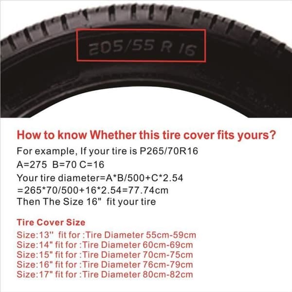 16 tum 4WD 4x4 PVC läder reservhjul däckskydd däckväska