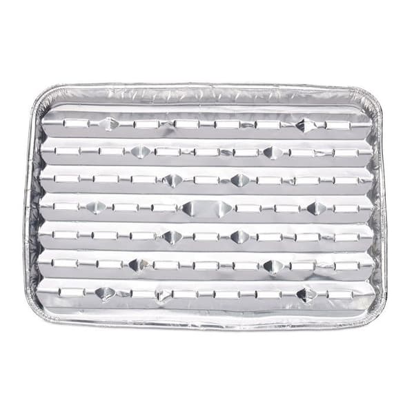 Relaxdays Matbrickor, 25-pack, Perforerad Botten, Max. 260°C, Grill, L x B: 34 x 22 cm, Aluminium, Silver
