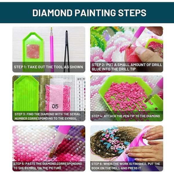 5D DIY Diamantmålning - Full Strass Diamantmålning - Djur - Rektangulär Duk 30x40cm Svart